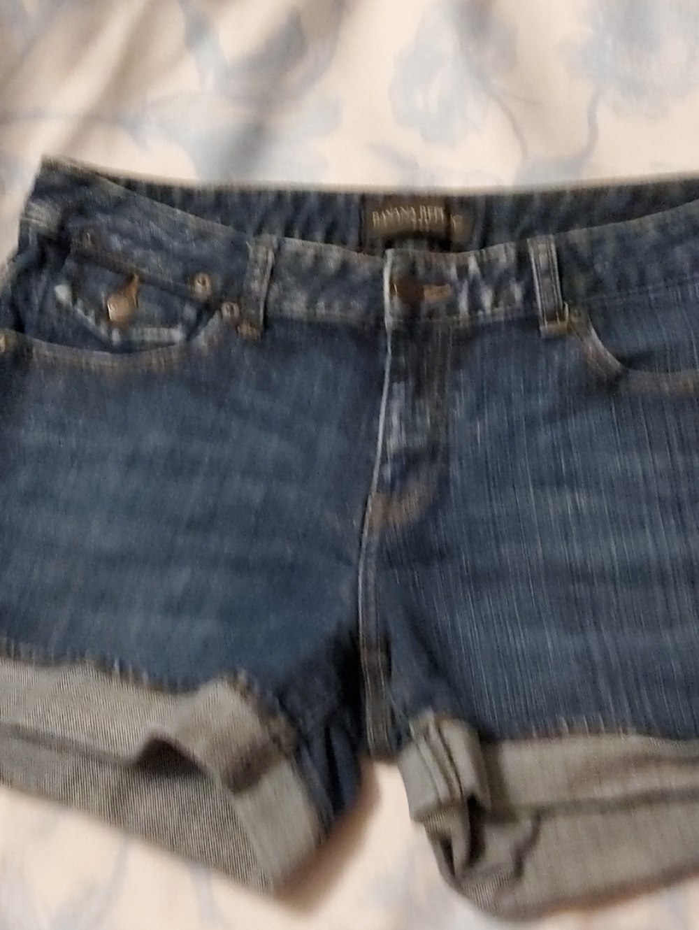 Banana Republic Blue Rolled-Hem Denim Shorts